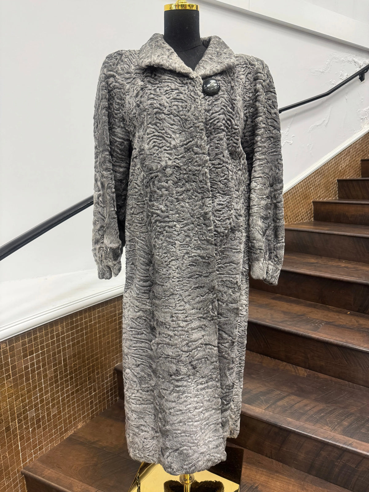 Vintage Grey Lamb Coat