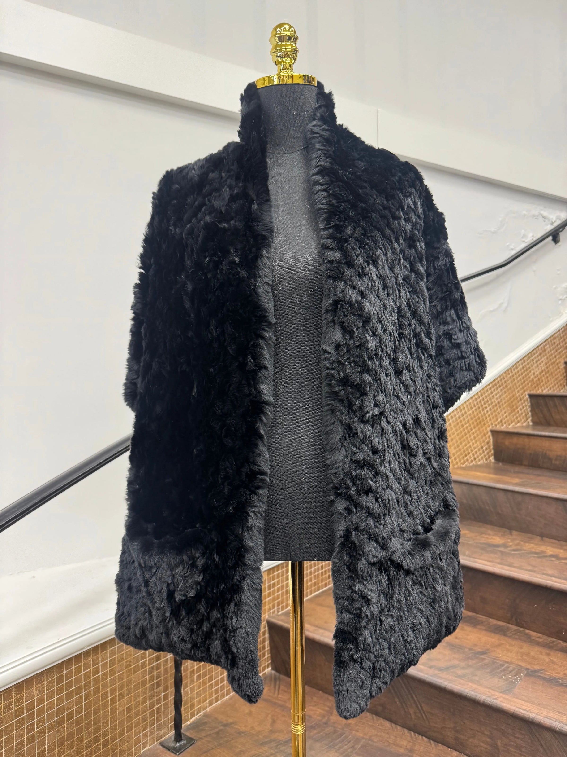 LaBelle Since 1919 Vintage Knitted Rabbit Shawl