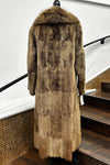 Vintage Left Muskrat Coat with Racoon Collar