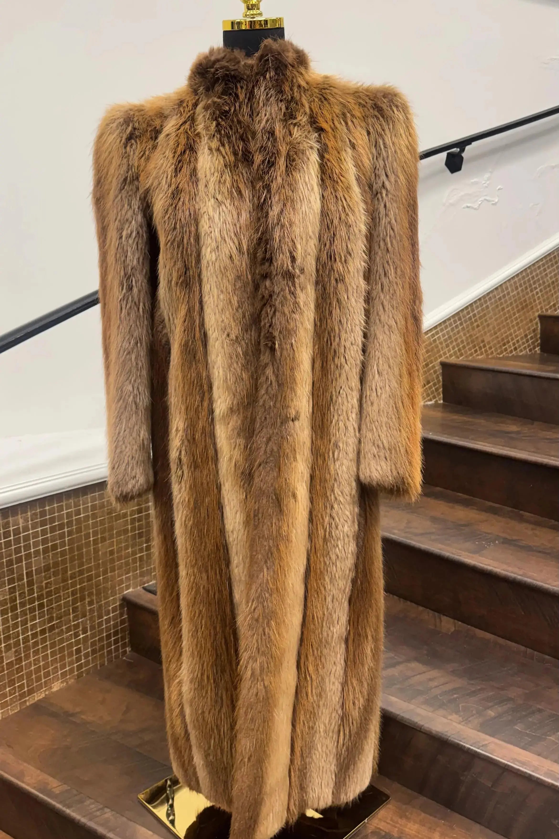 Vintage Long Haired Beaver Full Length Coat