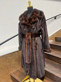 Vintage Mahogany Mink 3/4 Coat with Belt