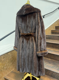 Vintage Mahogany Mink 3/4 Coat with Belt
