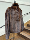 Vintage Mahogany Mink Bomber