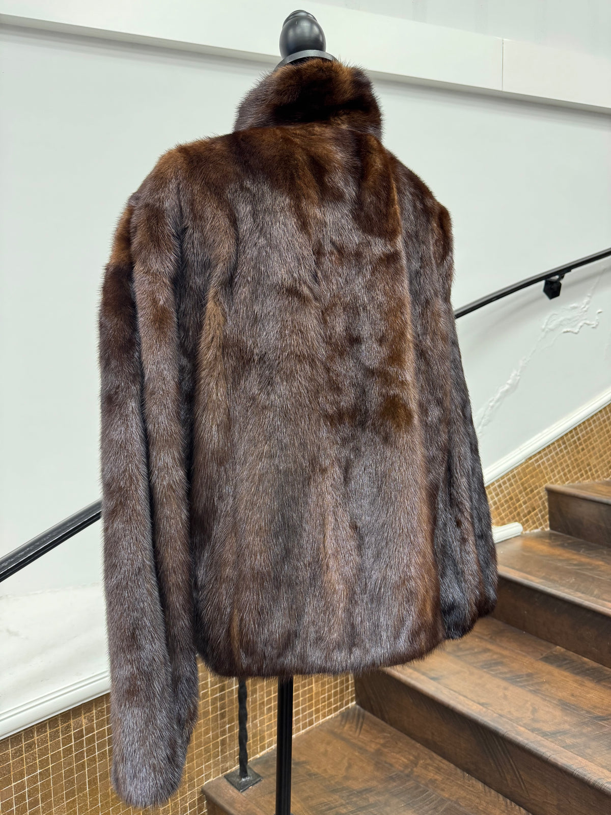 Vintage Mahogany Mink Bomber