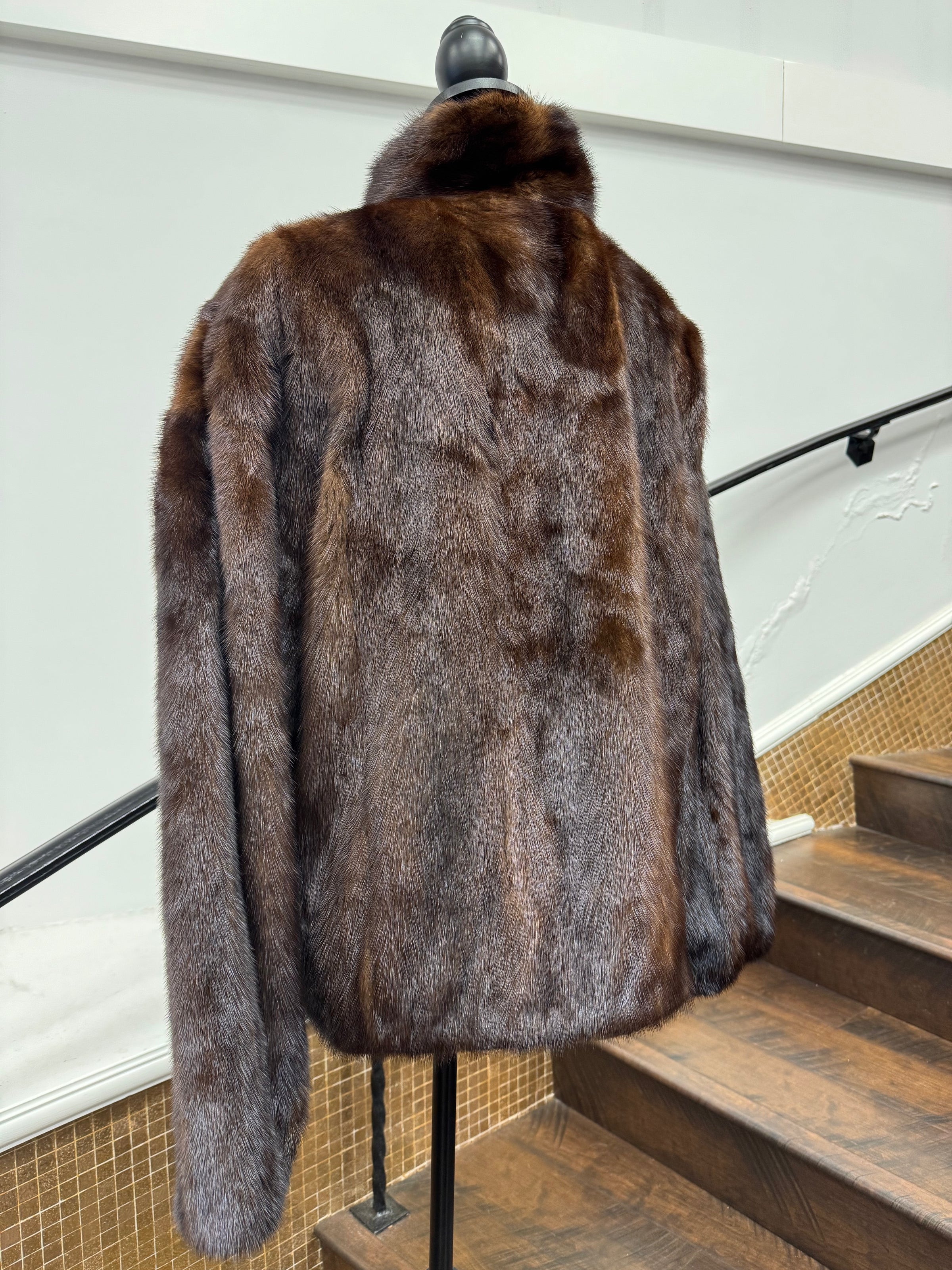 Vintage Mahogany Mink Bomber
