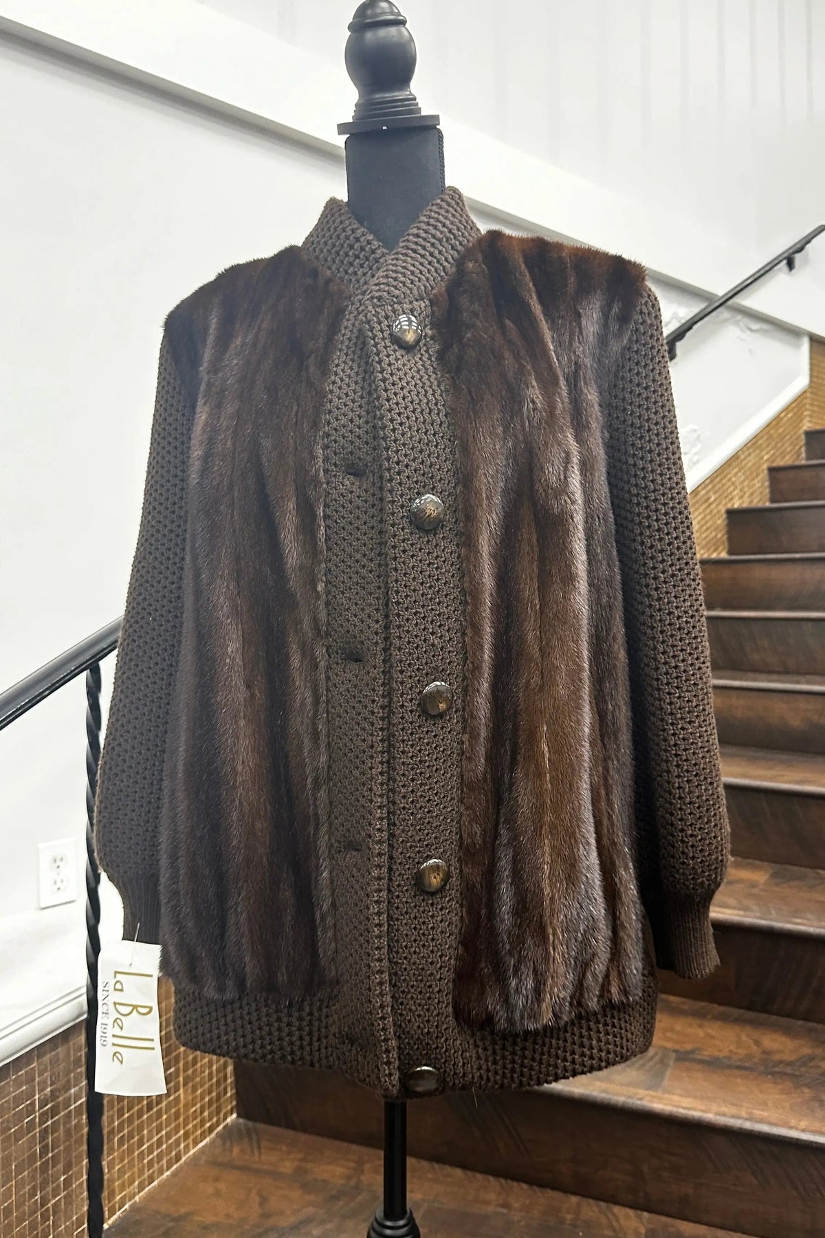 Vintage Mahogany Mink Sweater Jacket