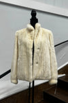 Vintage Oxi White Corded Mink Jacket