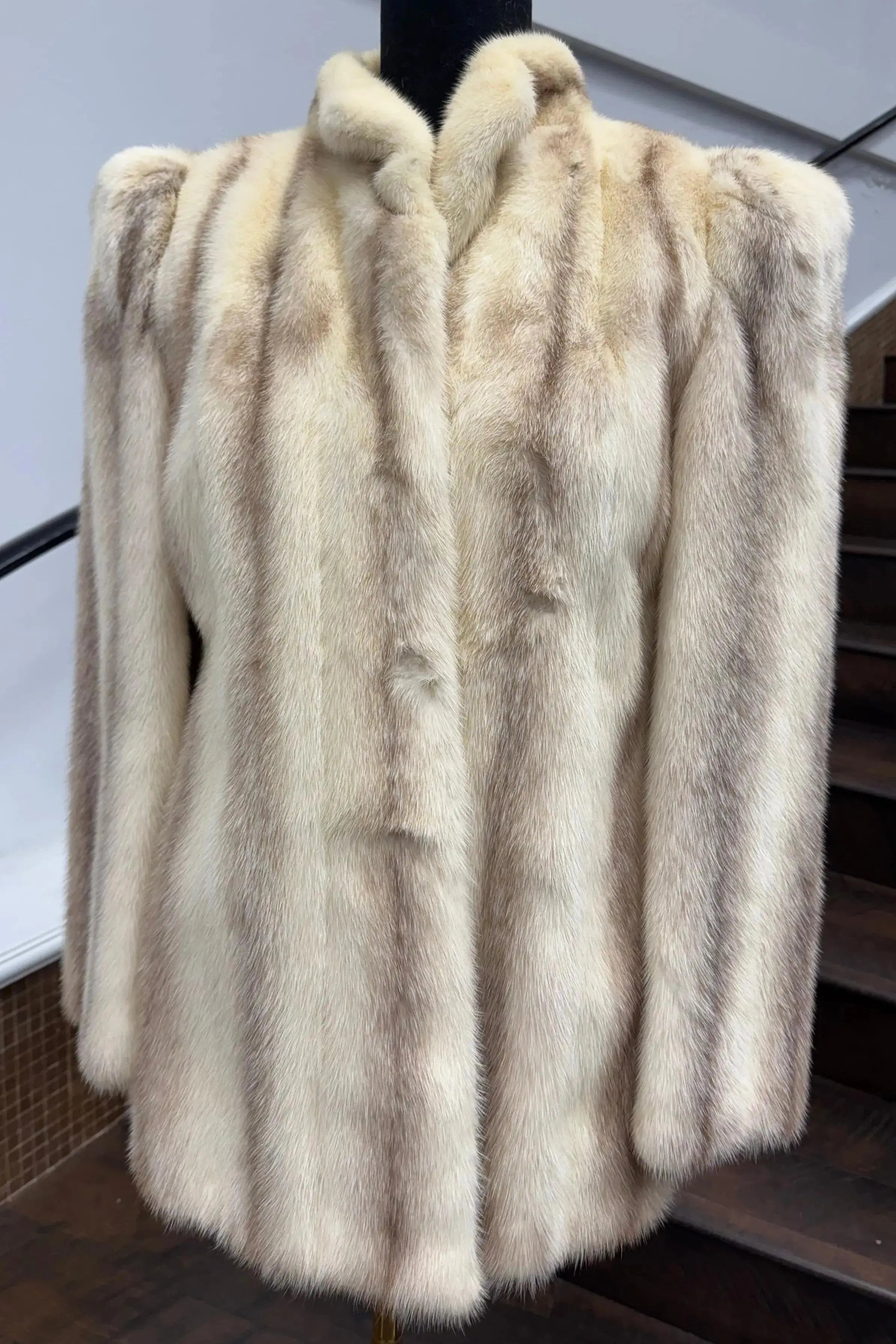 Vintage Oxidized Brown Cross Mink Jacket