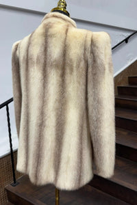 Vintage Oxidized Brown Cross Mink Jacket