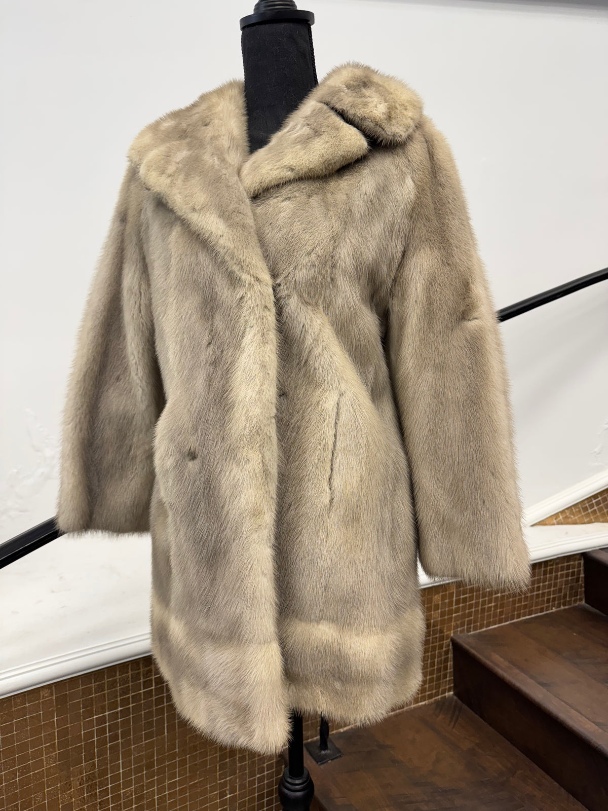 Vintage Oxidized Cerulean Mink Jacket