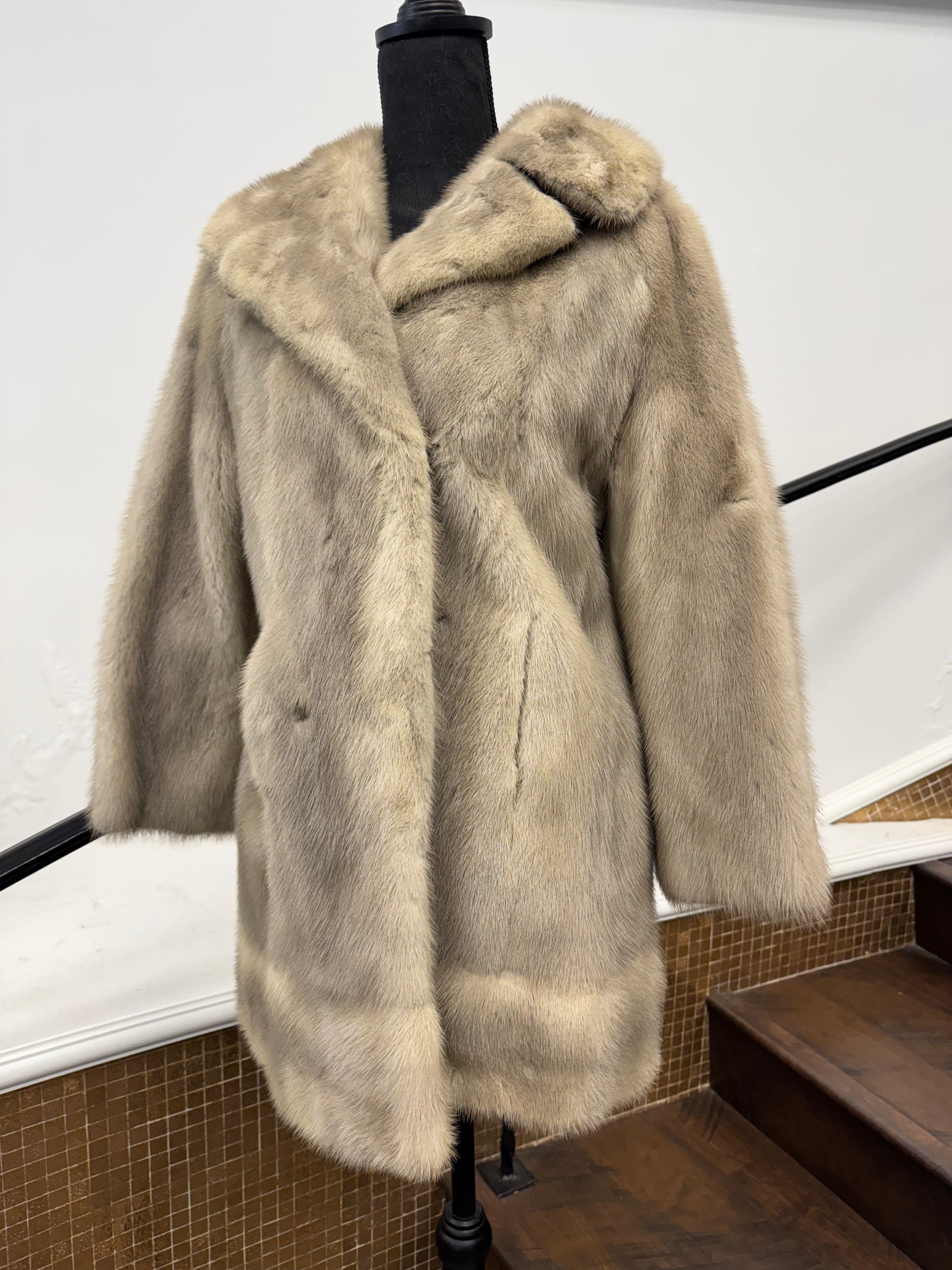 Vintage Oxidized Cerulean Mink Jacket
