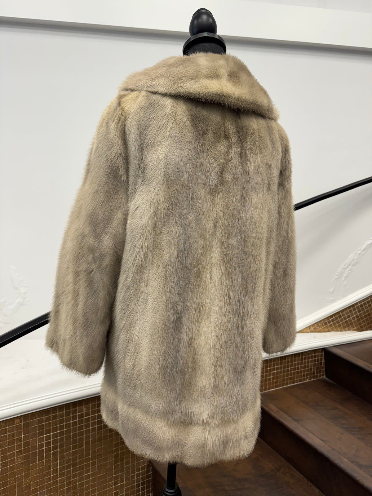 Vintage Oxidized Cerulean Mink Jacket