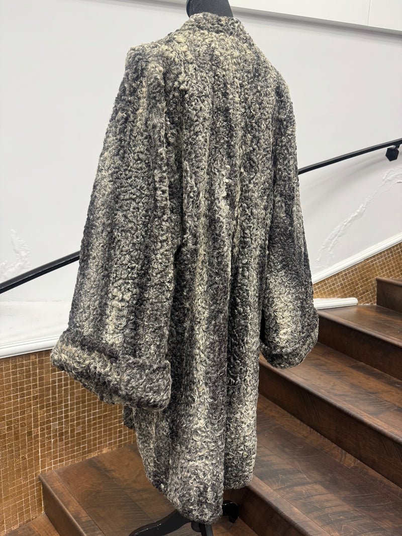 Vintage Oxidized Grey Persian Lamb Stroller