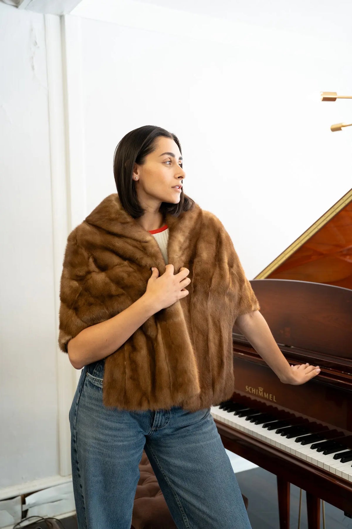LaBelle Since 1919 Vintage Pastel Mink Stole