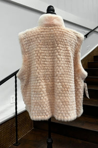 Vintage Pink Mink Vest Popcorn Style