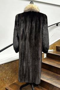 Vintage Ranch Mink Coat with Crystal Fox Tuxedo