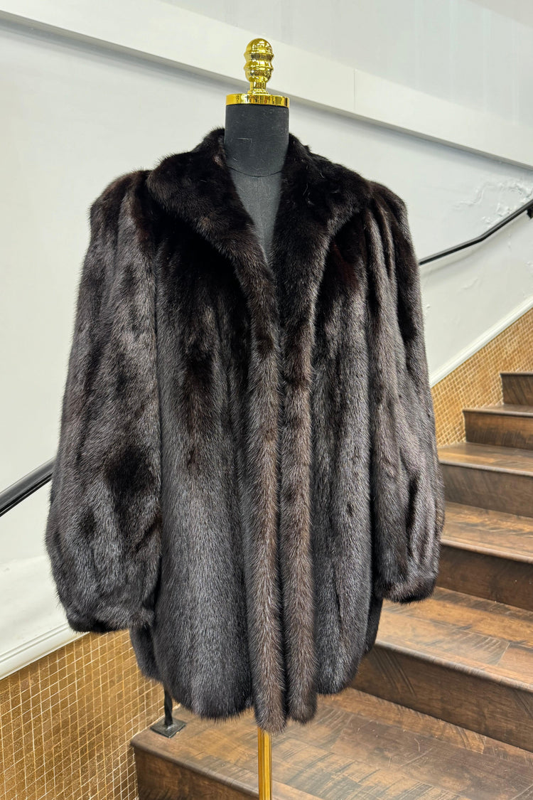 Vintage Ranch Mink Fur Bomber Jacket