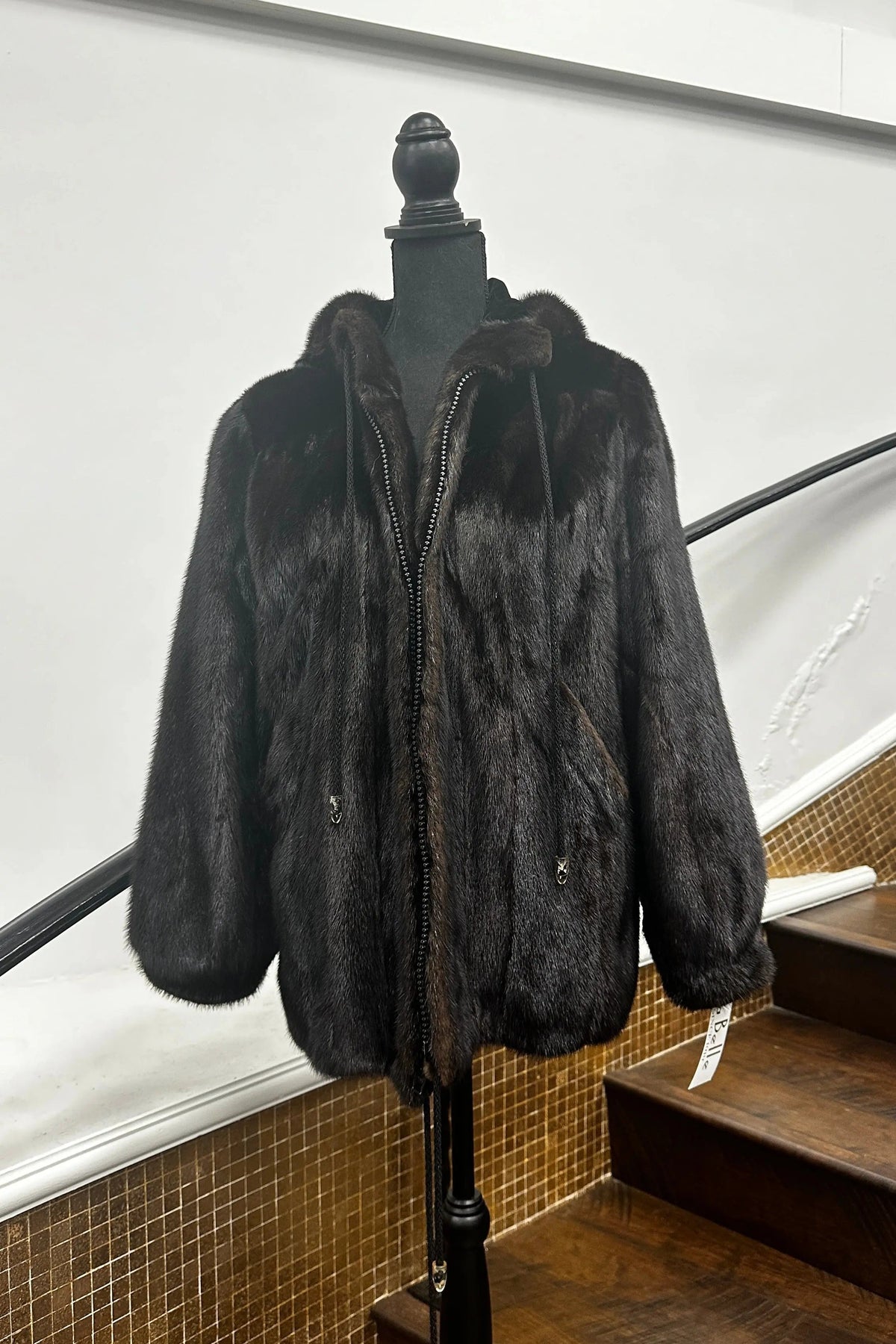 Vintage Ranch Mink Jacket With Hood