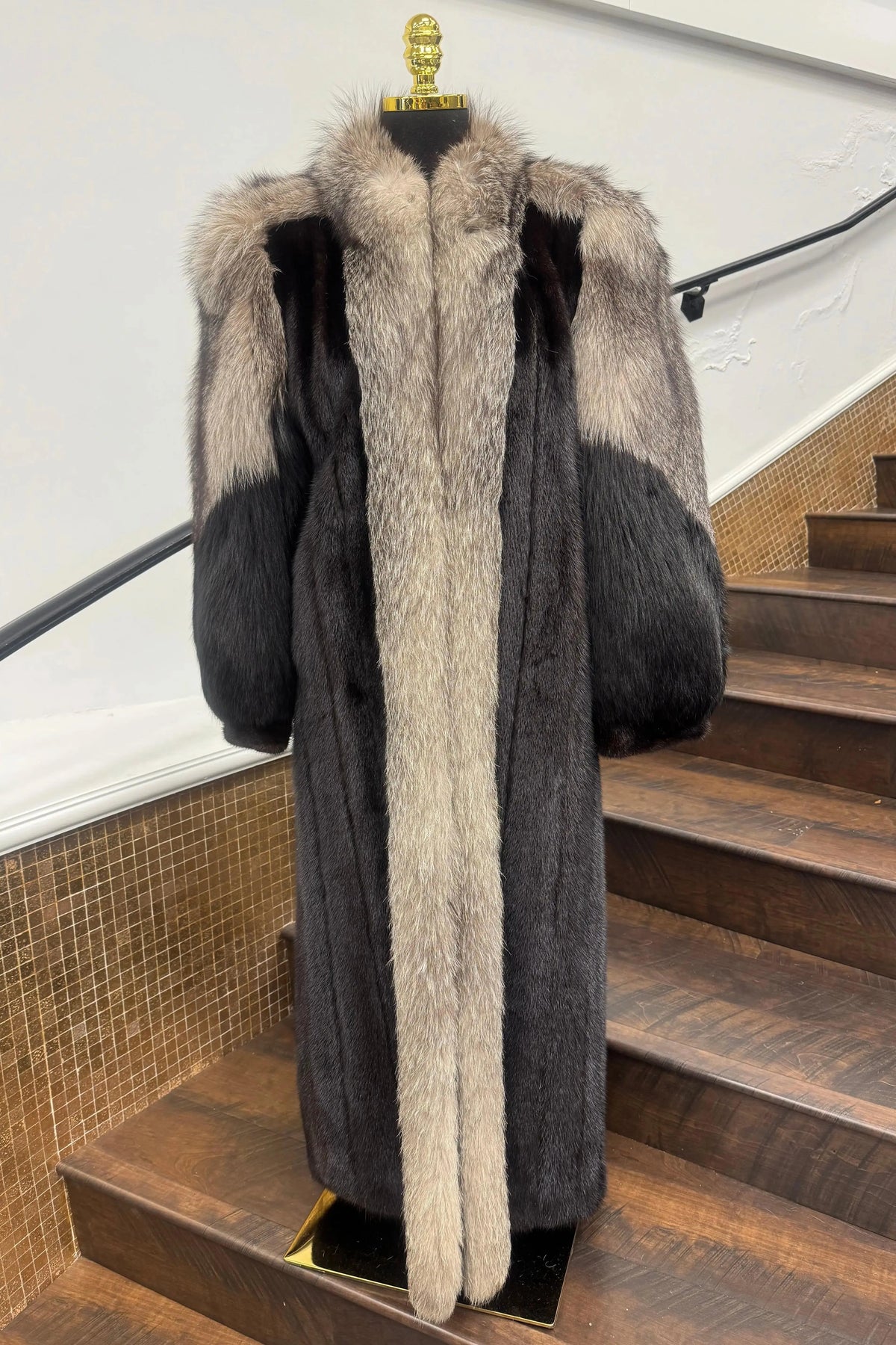 Vintage Ranch Mink with Fox Sleeves and Collar Coat