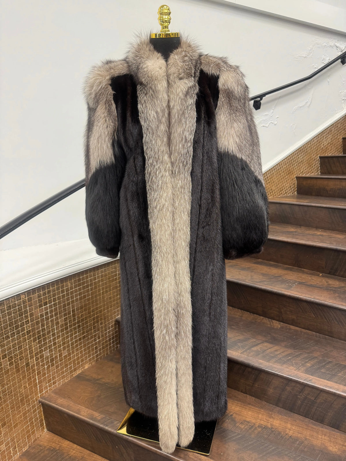 Vintage Ranch Mink with Fox Sleeves and Collar Coat
