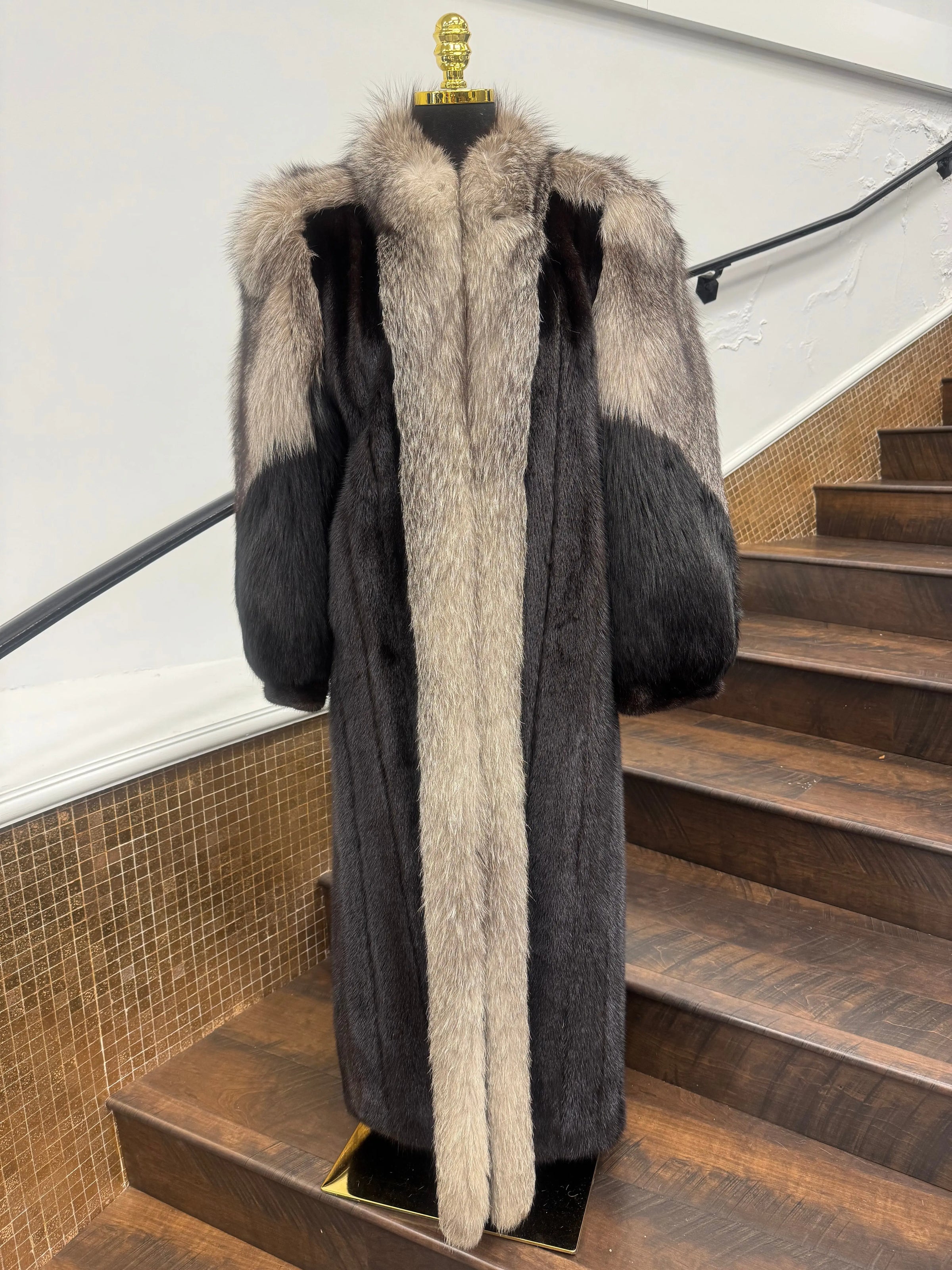 Vintage Ranch Mink with Fox Sleeves and Collar Coat