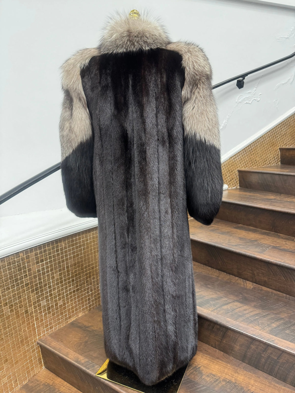 Vintage Ranch Mink with Fox Sleeves and Collar Coat