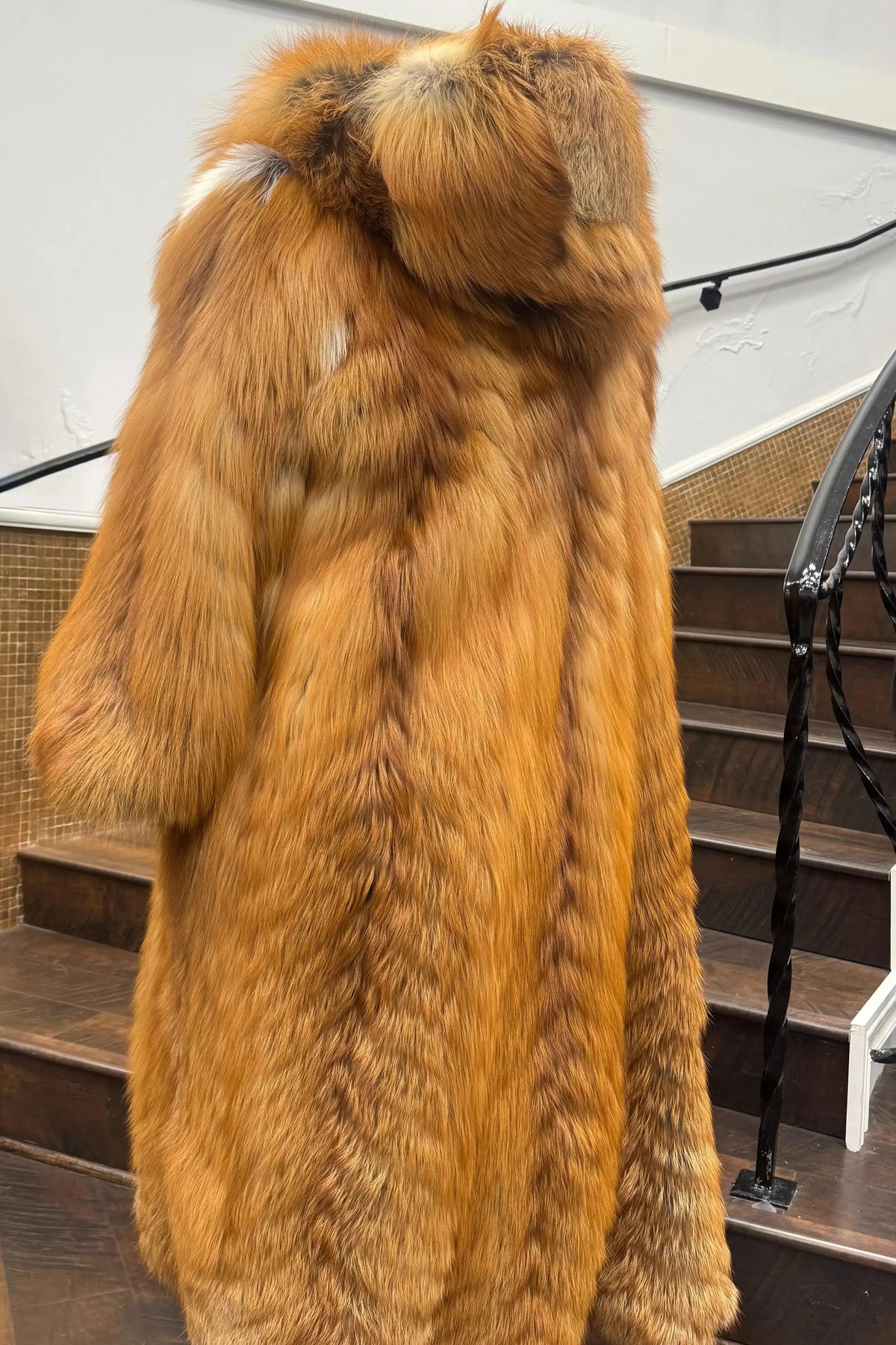 Vintage Red Fox Full Length Coat