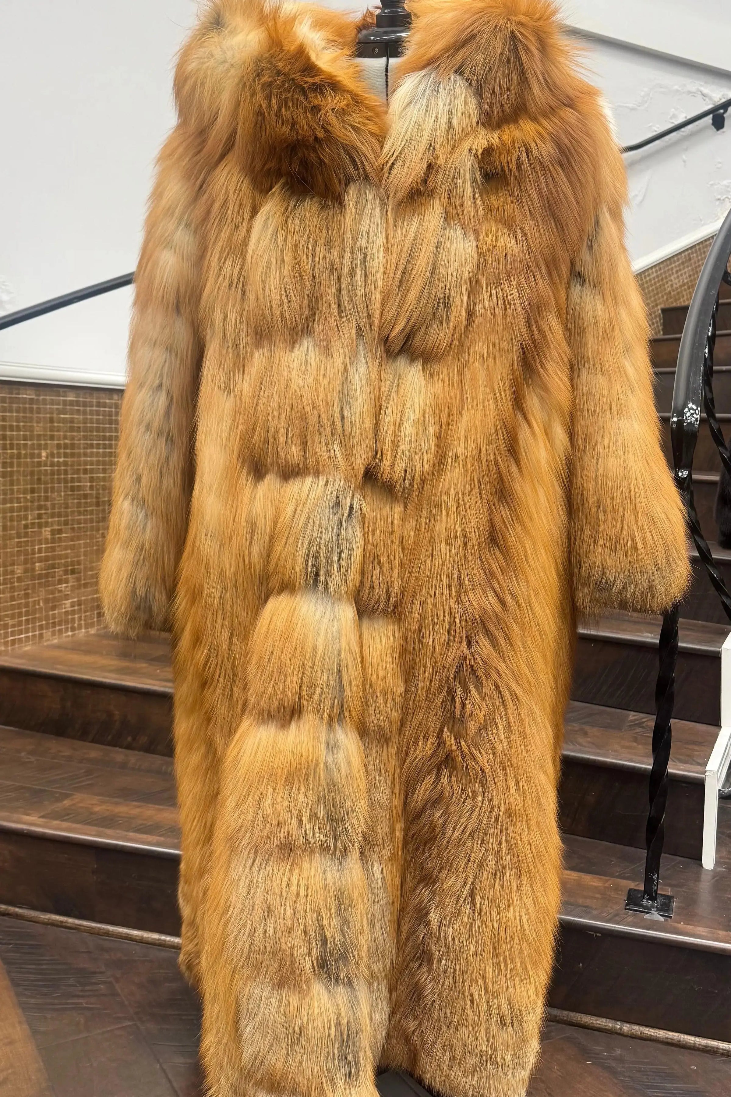 Vintage Red Fox Full Length Coat