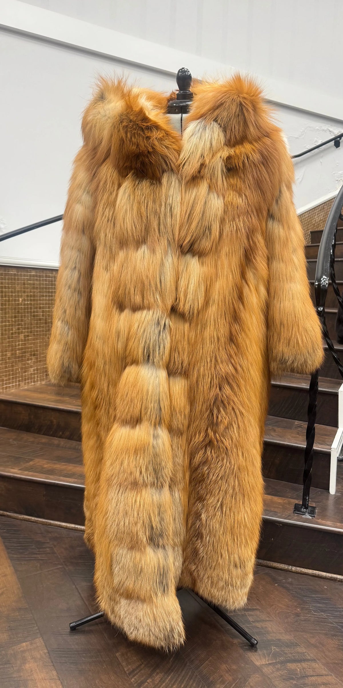 Vintage Red Fox Full Length Coat