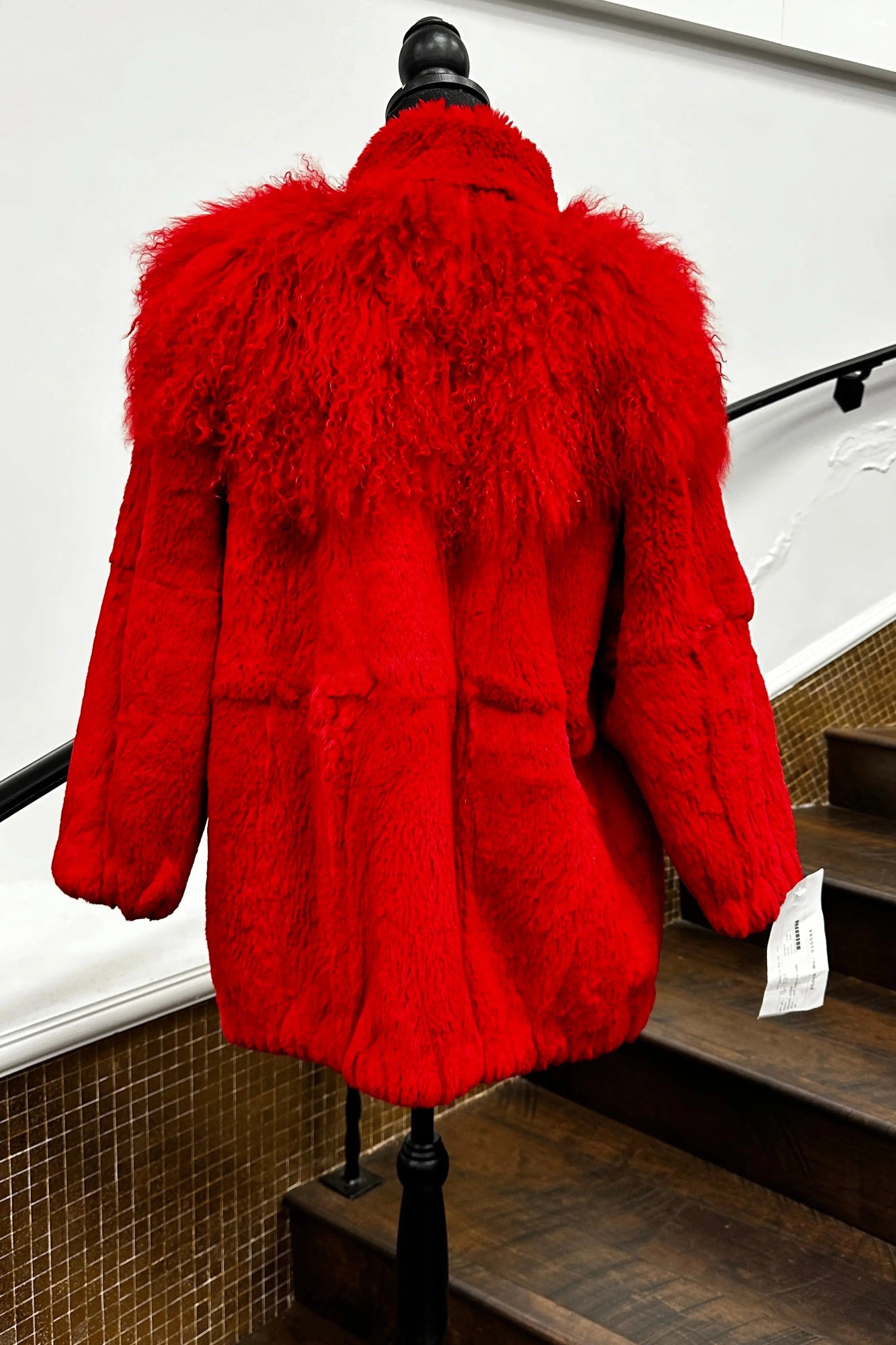 Vintage Red Sheared Rabbit & Lamb Stroller