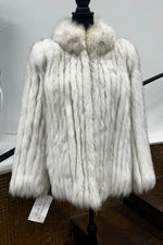 Vintage Ribbed Blue Fox Jacket