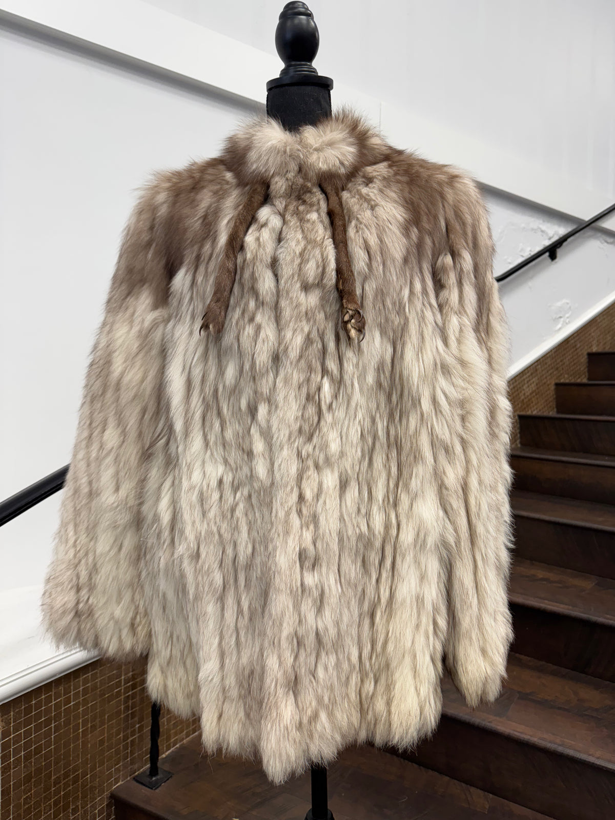 Vintage Ribbed Blue Fox Jacket