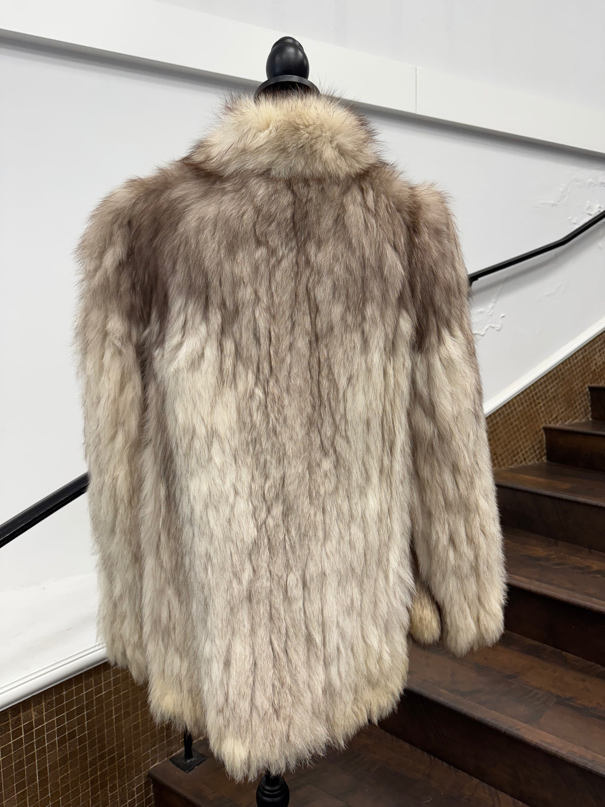 Vintage Ribbed Blue Fox Jacket