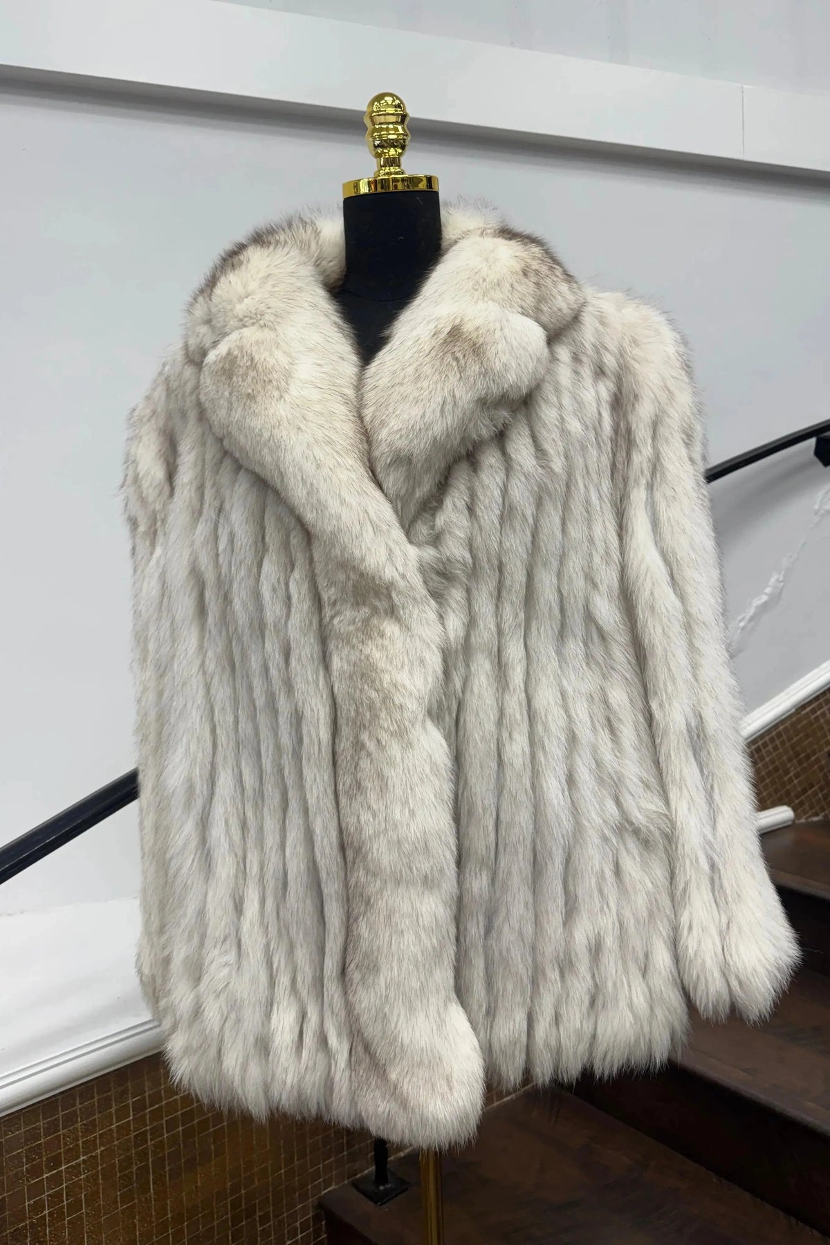 Vintage Ribbed Blue Fox Jacket