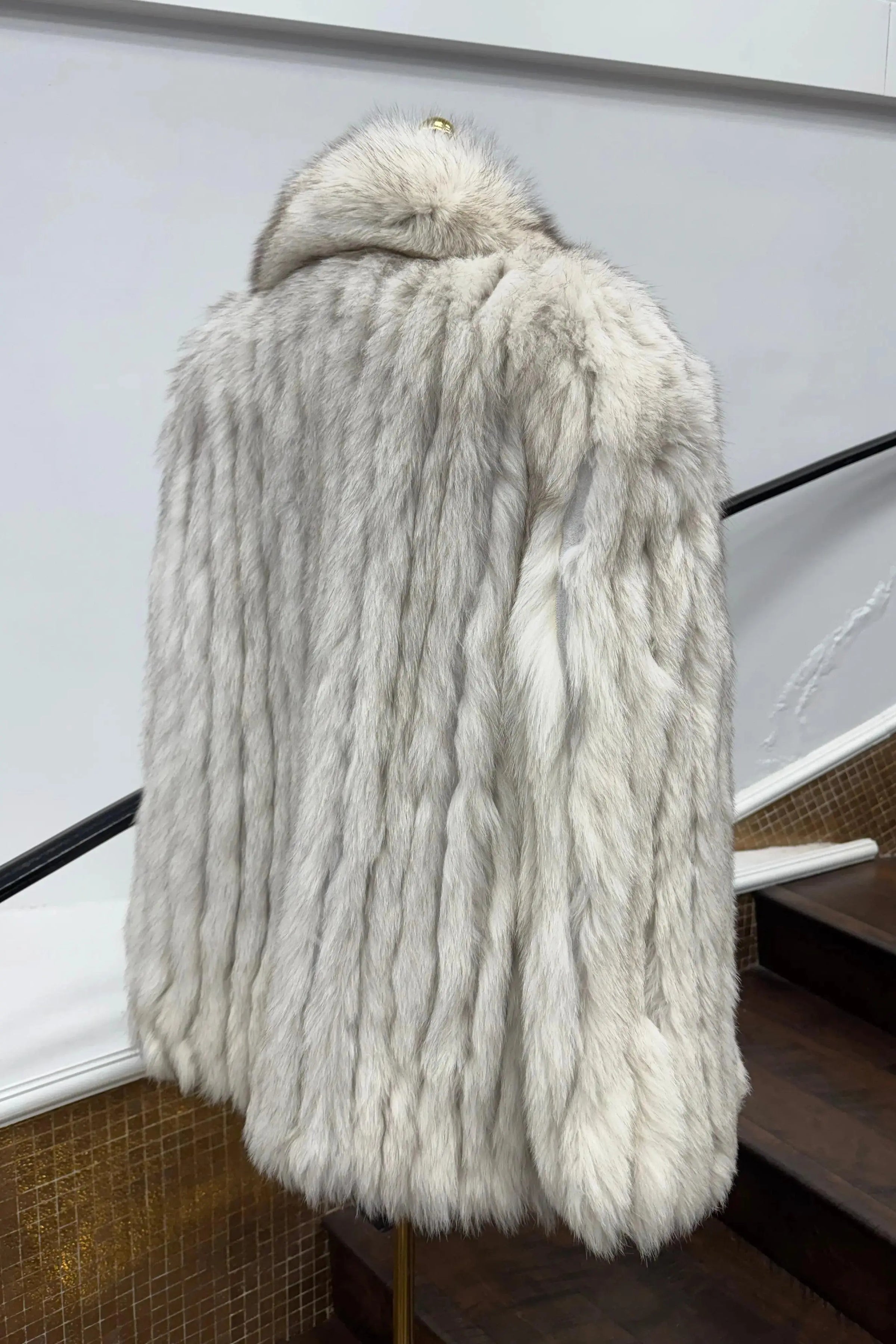 Vintage Ribbed Blue Fox Jacket