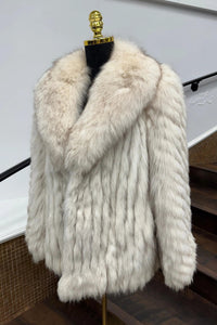 Vintage Ribbed Blue Fox Jacket