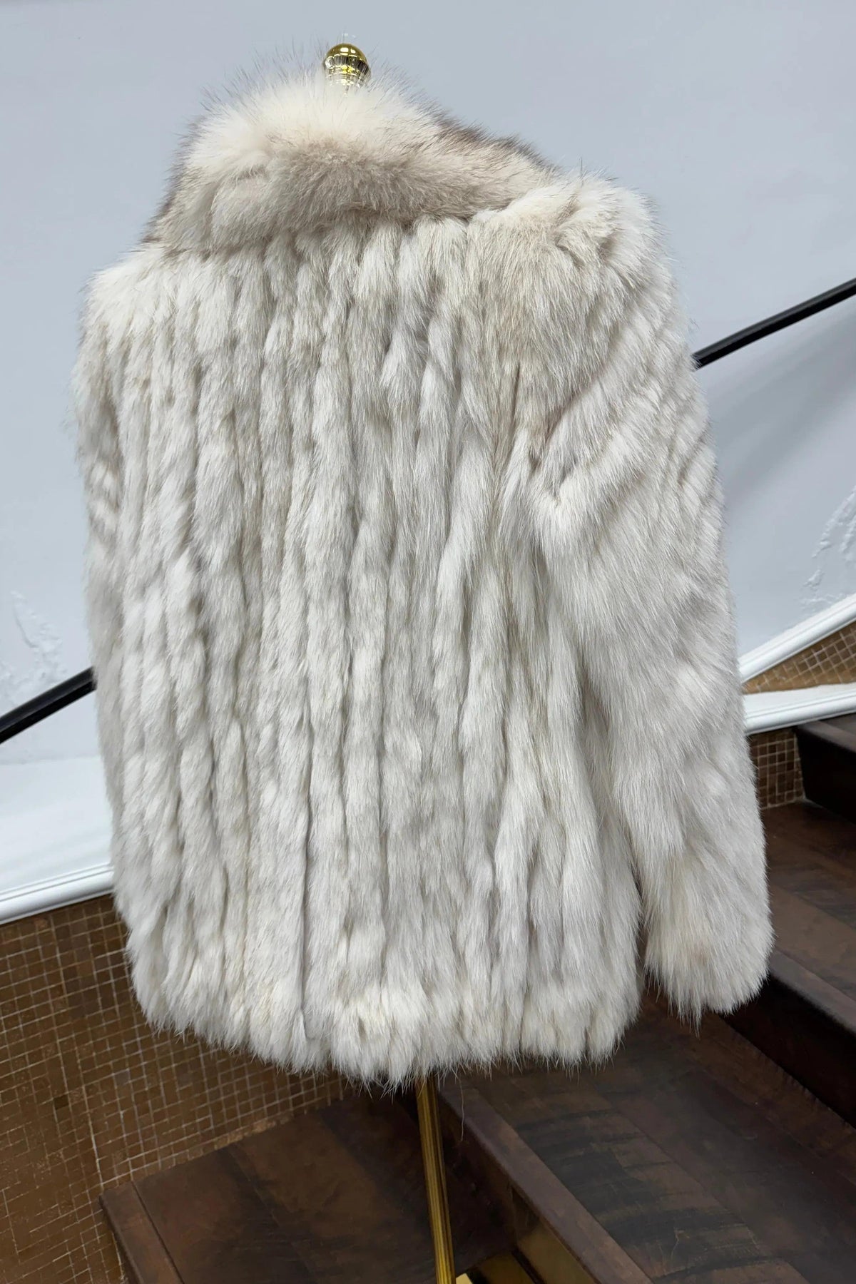Vintage Ribbed Blue Fox Jacket