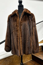 Vintage Ribbed Mahogany Mink Jacket