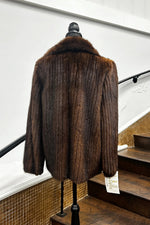 Vintage Ribbed Mahogany Mink Jacket