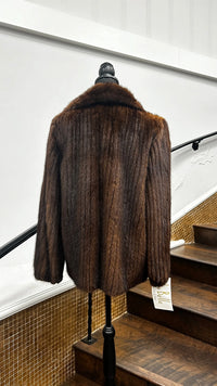 Vintage Ribbed Mahogany Mink Jacket