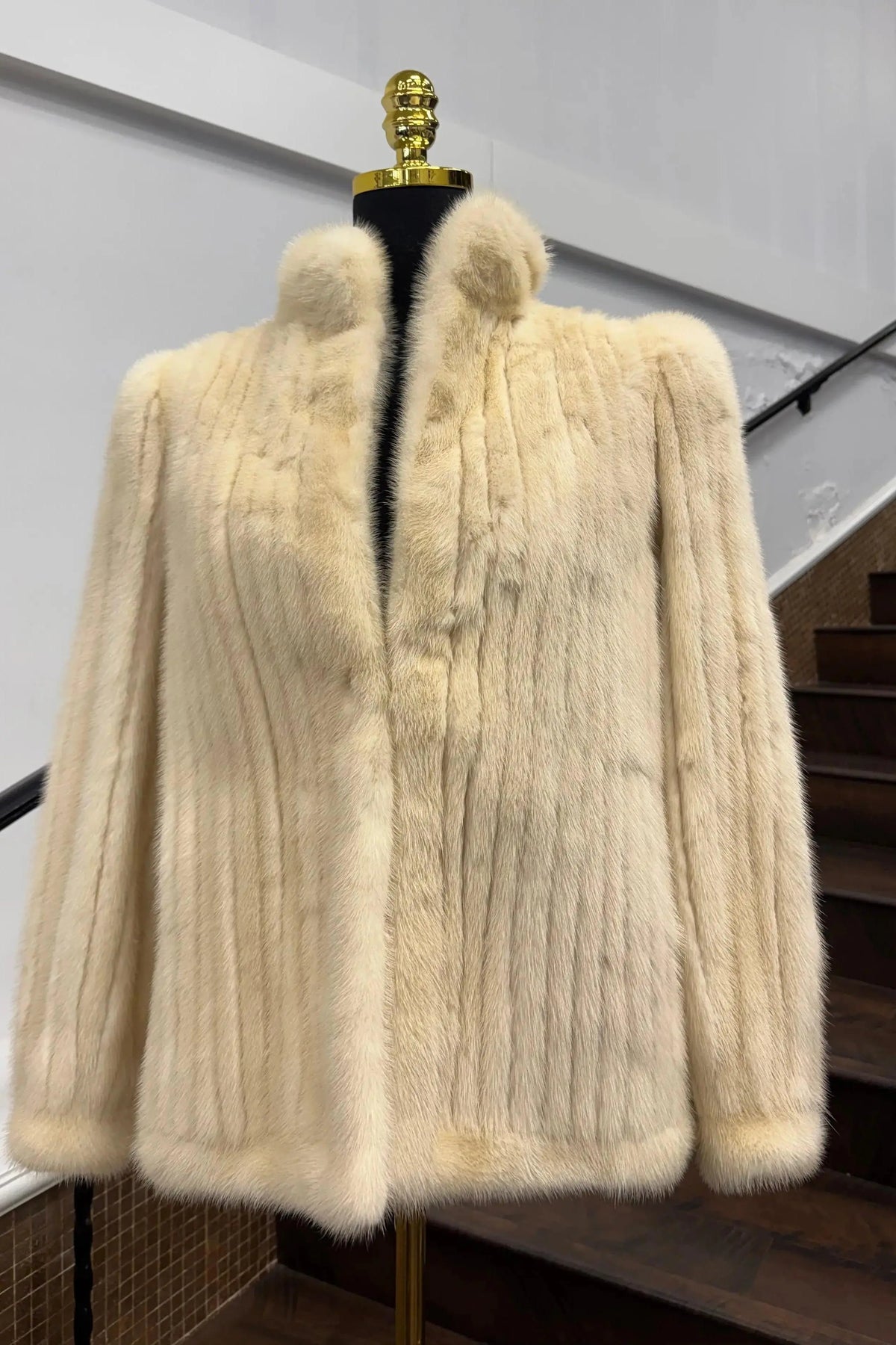 Vintage Ribbed Oxidized Tourmaline Mink Jacket