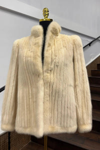 Vintage Ribbed Oxidized Tourmaline Mink Jacket