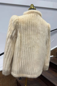 Vintage Ribbed Oxidized Tourmaline Mink Jacket