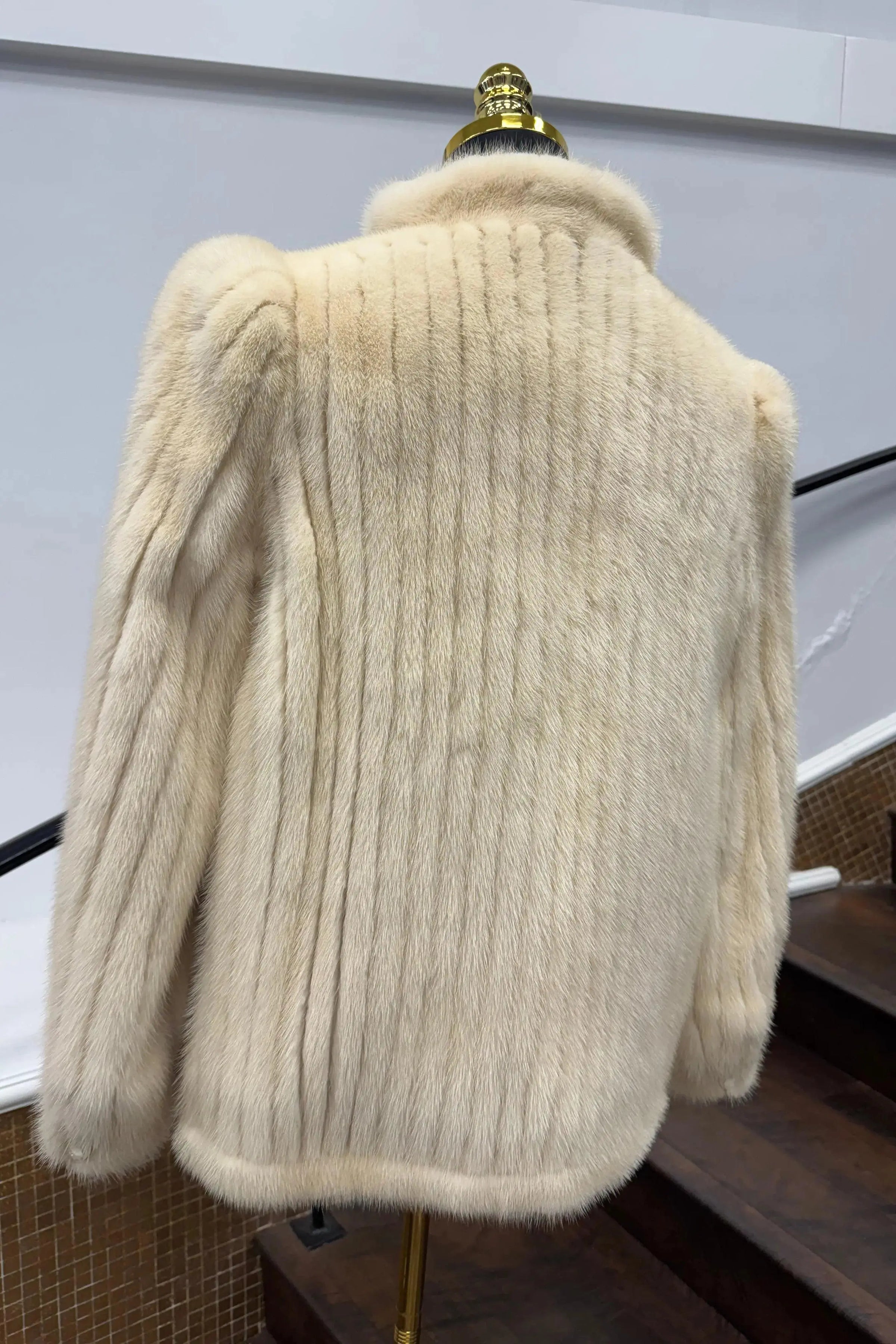 Vintage Ribbed Oxidized Tourmaline Mink Jacket