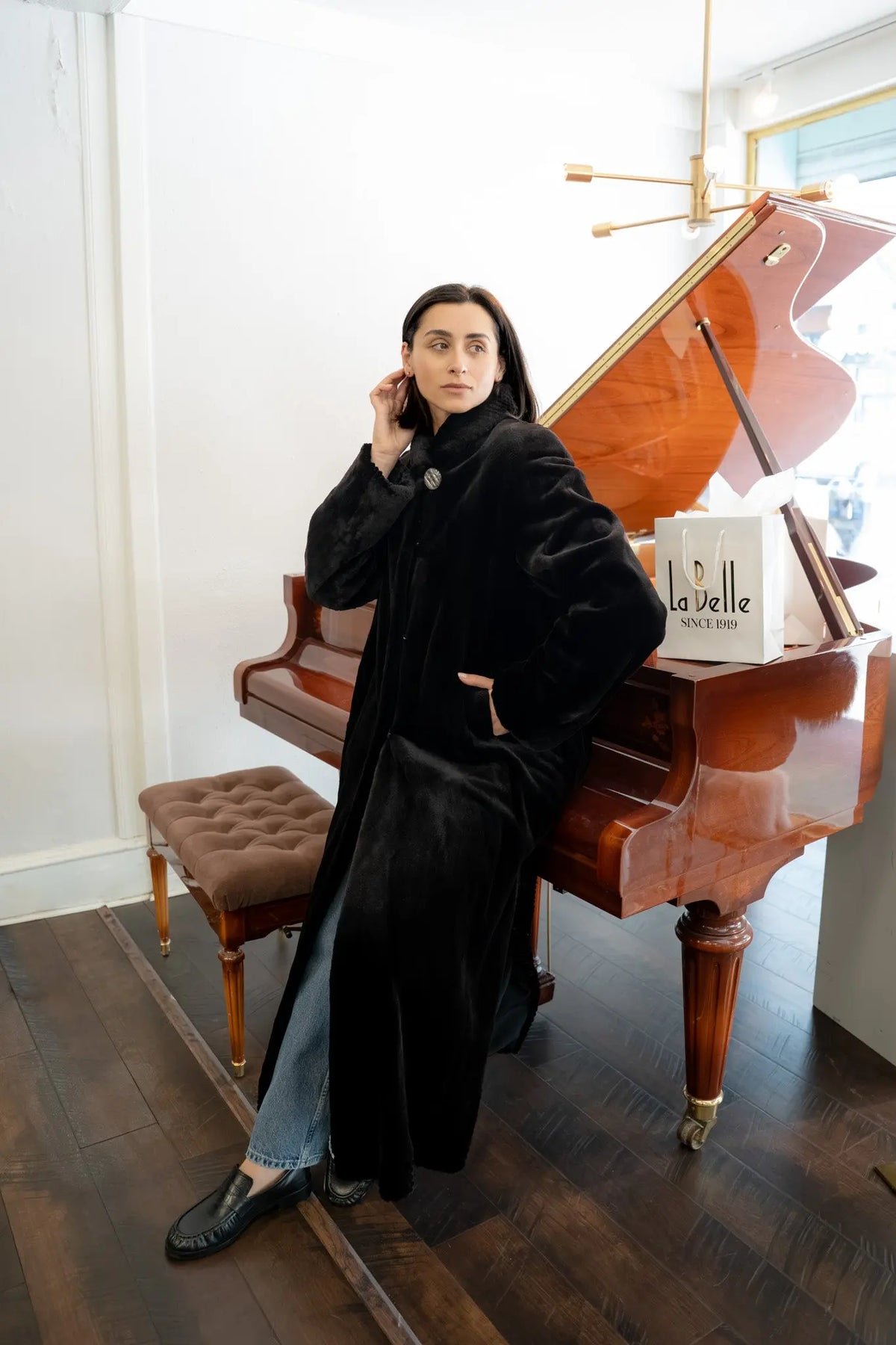 Vintage Sheared Black Dyed Mink Coat