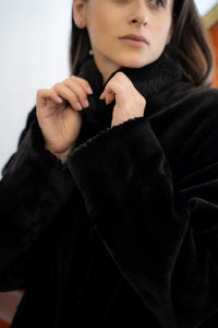 Vintage Sheared Black Dyed Mink Coat