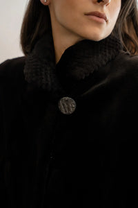 Vintage Sheared Black Dyed Mink Coat