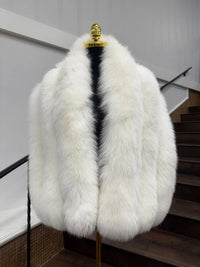 Vintage White Fox Shawl