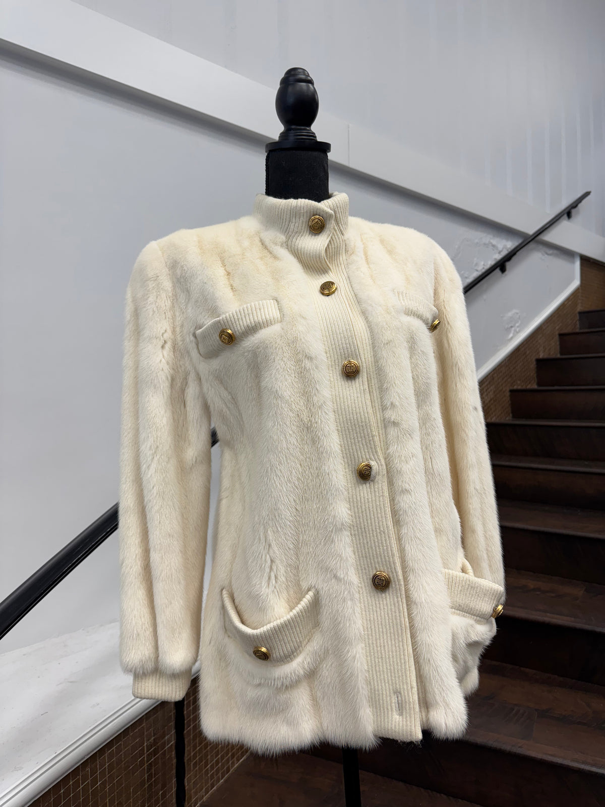 Vintage White Mink Sweater Jacket