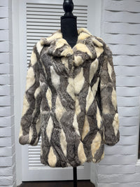 Vintage White & Grey Rabbit Jacket